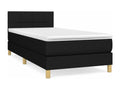 Lit à sommier tapissier avec matelas Noir 90x200 cm Tissu NENL33220