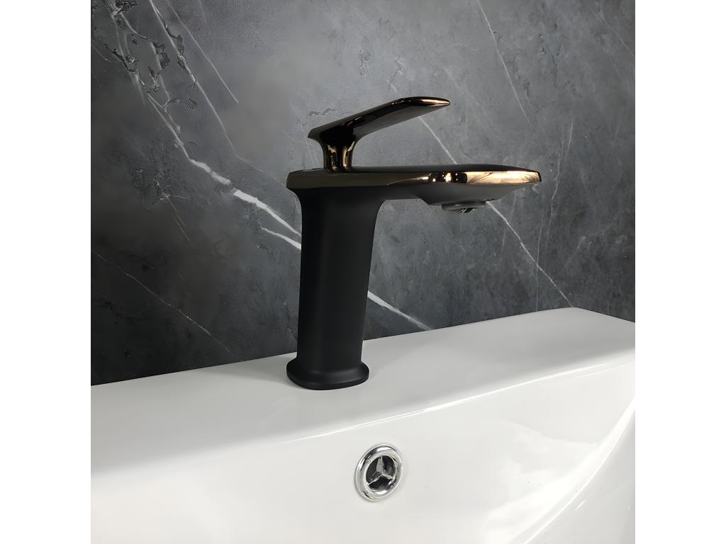 Robinet mitigeur lavabo Noir / Or rose - Dekonao ZFRK59894