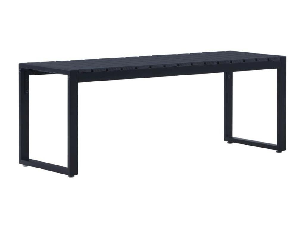 Banc de jardin 120.5cm Panneau PS Noir KUGF66264