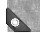 Bâche de couverture étanche protection en PE avec oeillets 6x10 m 180 g/m² gris BFGE91406