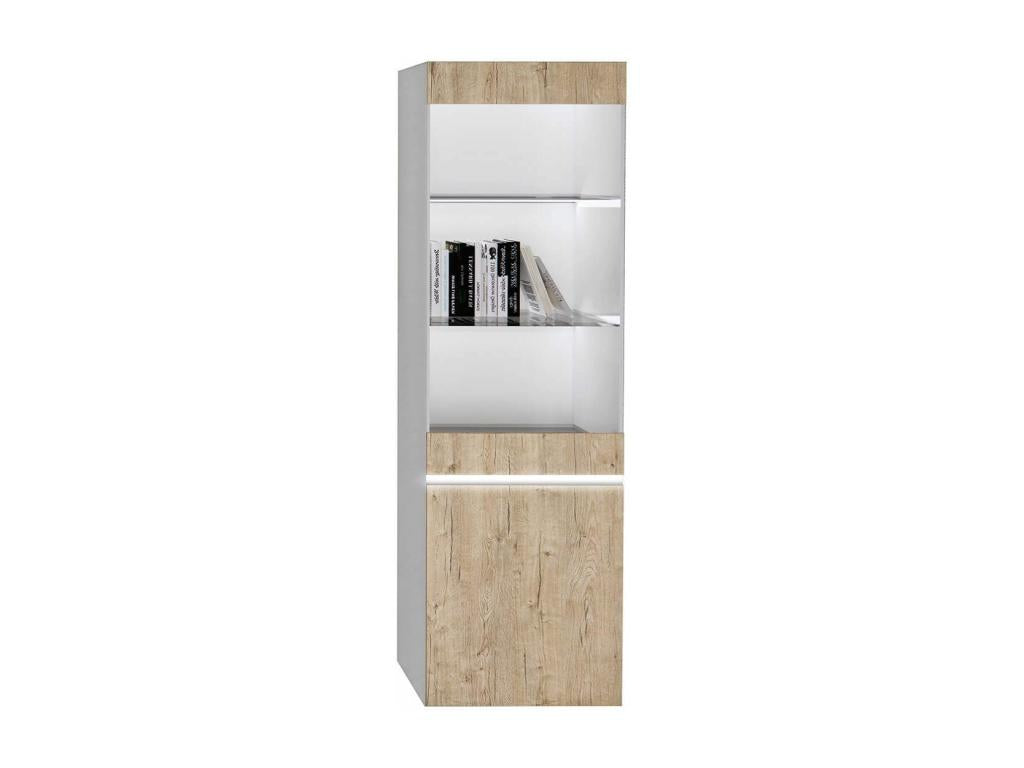 Dekonao - Ensemble Salon meuble TV Laqué Blanc Brillant Aspect Bois RTJB43538