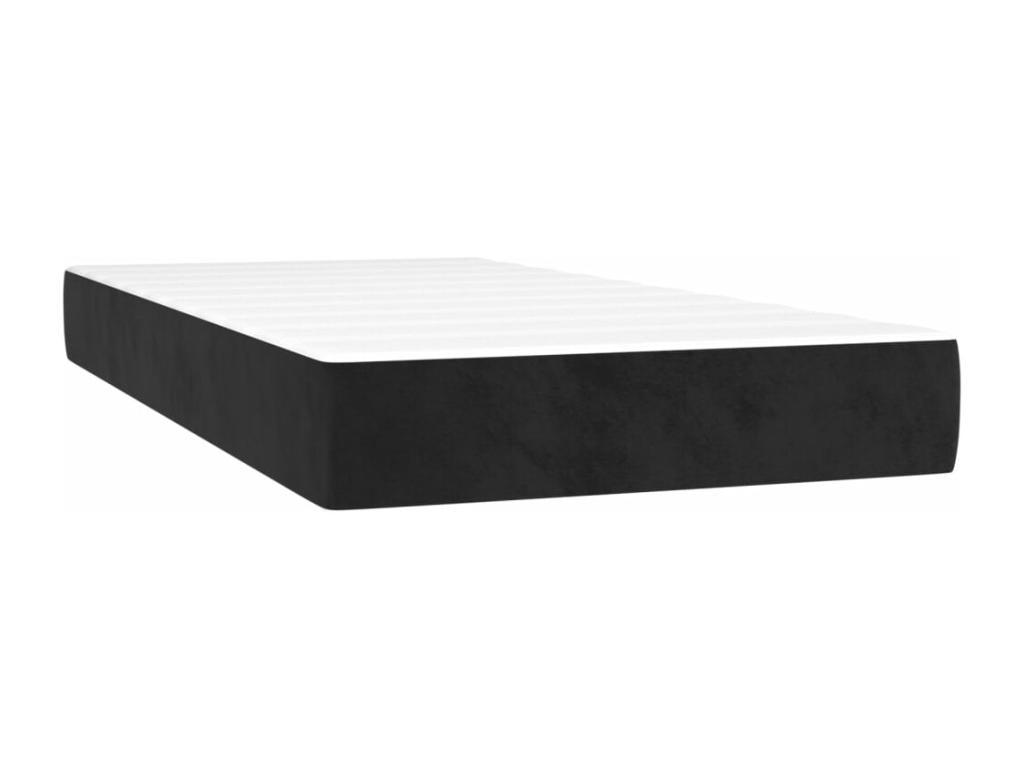 Sommier tapissier avec matelas et LED Noir 90x190 cm Velours TPED61544