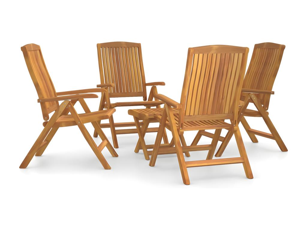 Salon de jardin 5 pcs bois massif de teck RROL91988