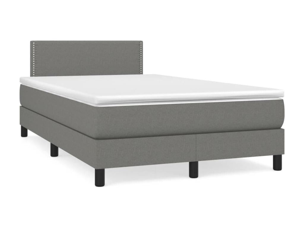 Sommier à Dekonao de lit matelas LED gris foncé 120x190 tissu QPOX19994