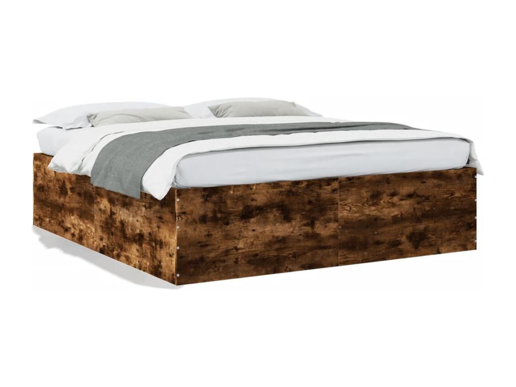 Cadre de lit sans matelas chêne fumé 180x200 cm JESH74851