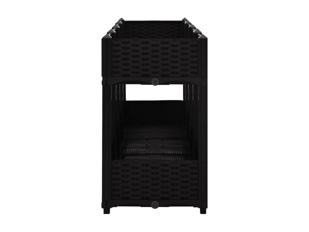 Jardinière lit surélevé plantes noire 160x40x71 cm 02 0000923 RAJJ23236