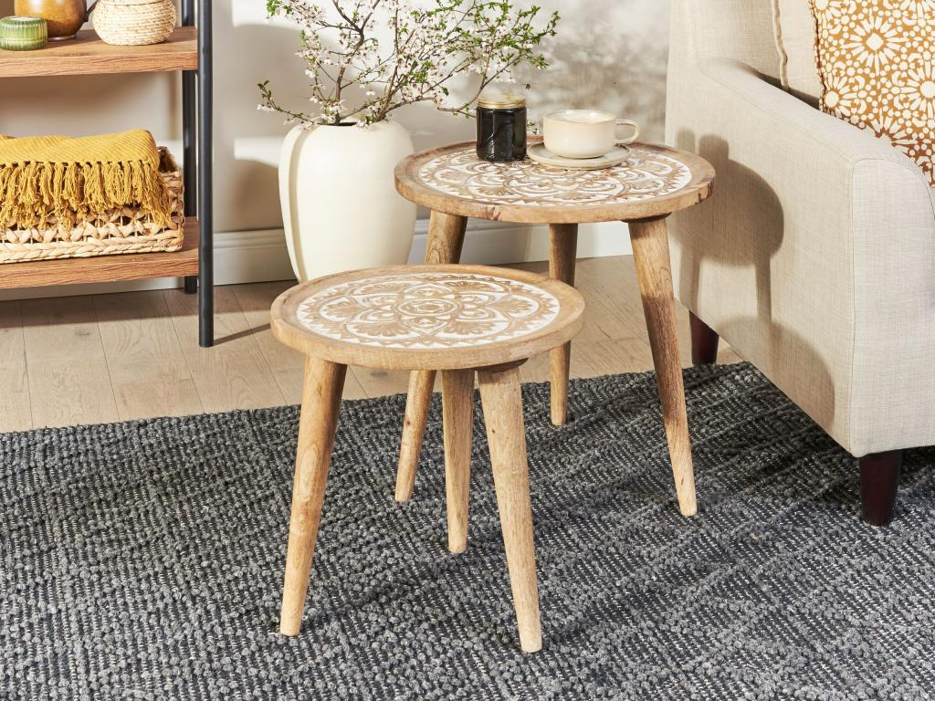 Ensemble de tables Dekonao Marron/blanc CBEK28141