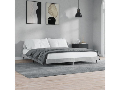Cadre de lit sans matelas gris béton 160x200 cm QKEO99176
