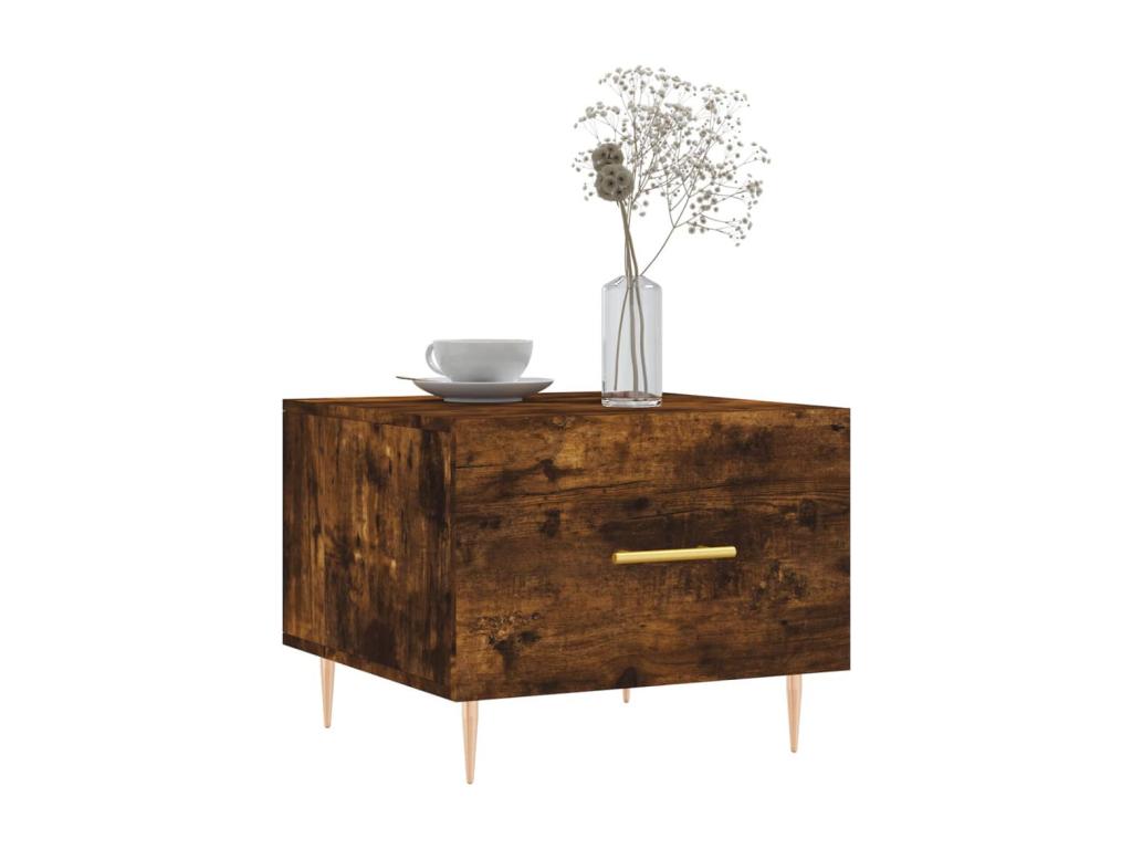 Table basse Chêne fumé 50x50x40 Bois d'ingénierie RIFW08586