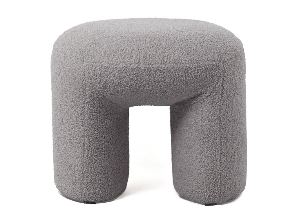 Pouf tendance Dekonao L46cm Tissu bouclette Gris EKIO59856