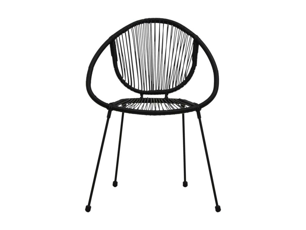 Ensemble de Dekonao 3 pcs Rotin PVC Noir KJKJ64425