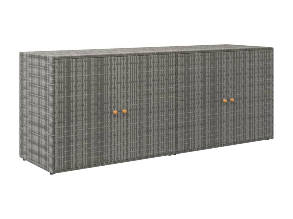 Armoire de rangement jardin Gris 198x55.5x80 Résine tressée SVAX67827