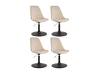 Lot de 4 chaise salle à manger - Velours / Métal - Crème - Ligniva WXRA08911