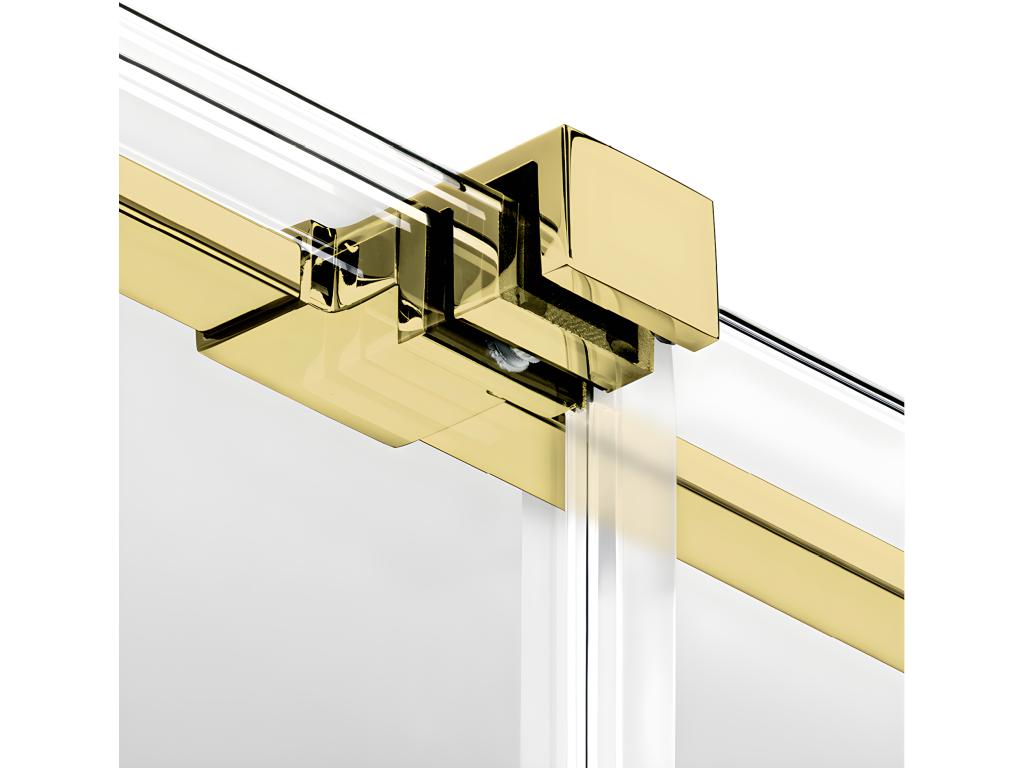 Cabine de douche 150x90cm coulissante Ligniva doré accès de face QAPH93194