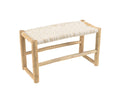 Dekonao - Banc en Dekonao de teck naturel assise en macramé blanc PACX09797