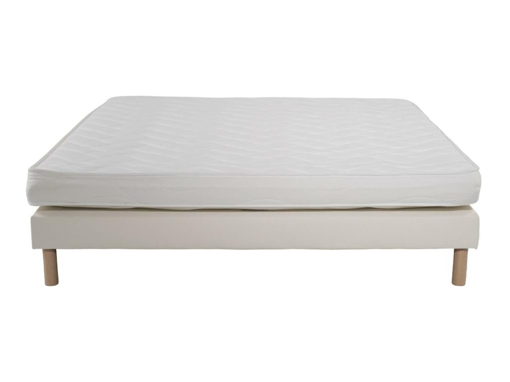 Ensemble Matelas mousse ECO - 140x190cm - mousse - 14 cm et Sommier Blanc AXGF12943
