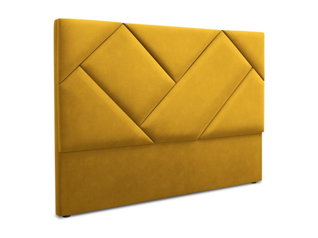 Ligniva - Tête de lit Ligniva 180x120cm en velours jaune - 180x8x120cm TMIL68891
