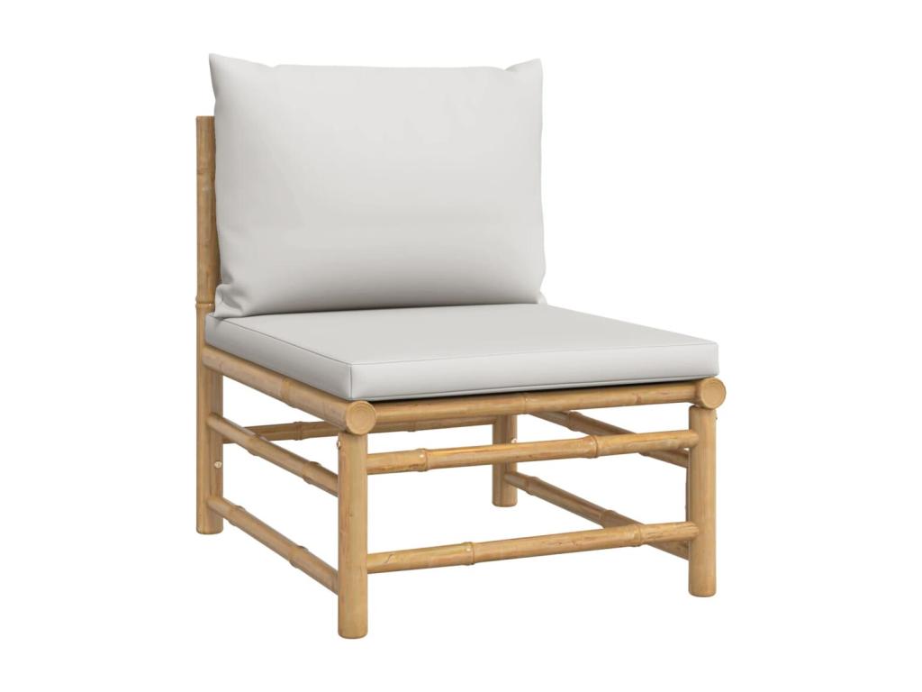 Salon de jardin 5 pcs avec coussins gris clair Dekonao WKQY45765