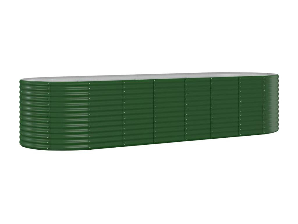 Lit surélevé de jardin Acier enduit de poudre 322x100x68cm Vert BCGH93075