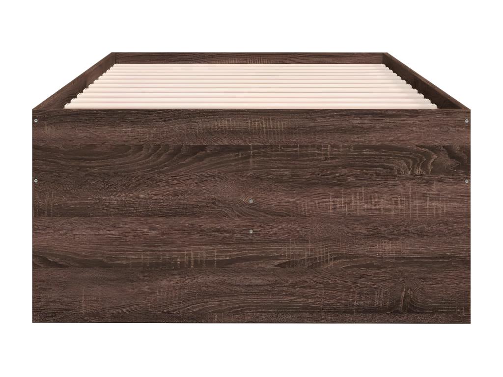 Lit de jour et tiroirs chêne marron 90x190 cm bois d'ingénierie JCQU41964