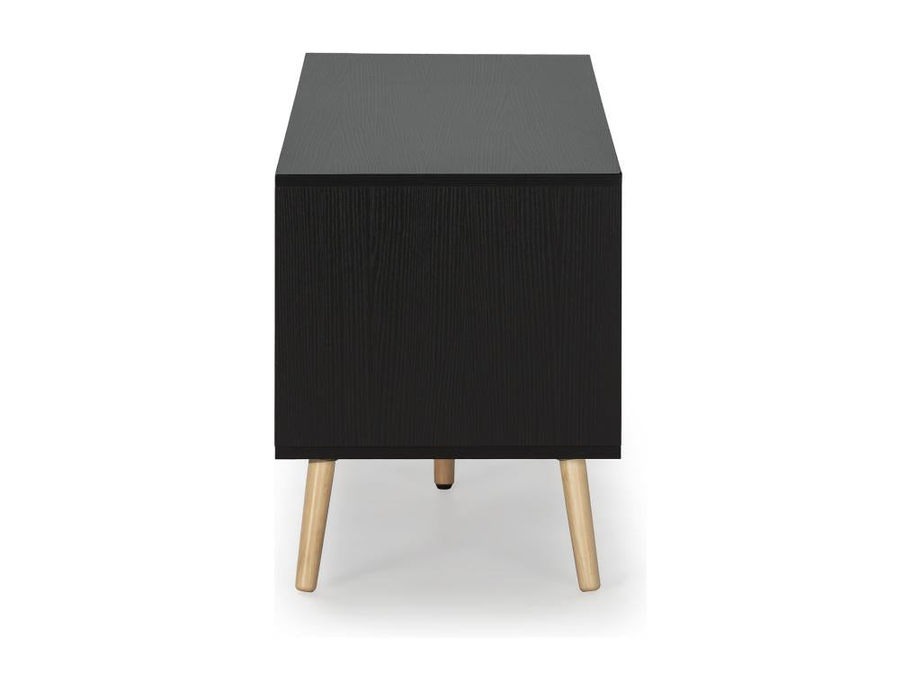 Meuble TV Dekonao 1 porte 2 tiroirs couleur noir/bois KSIV33299