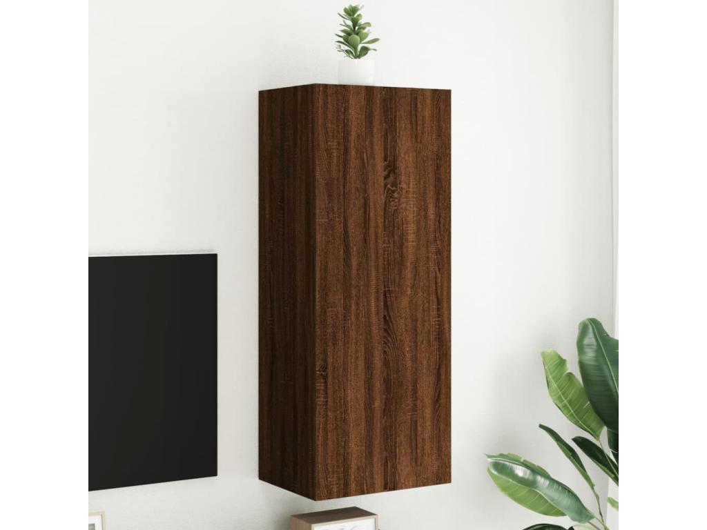 Meuble TV mural chêne marron 40,5x30x102 cm bois d'ingénierie CGHL46722