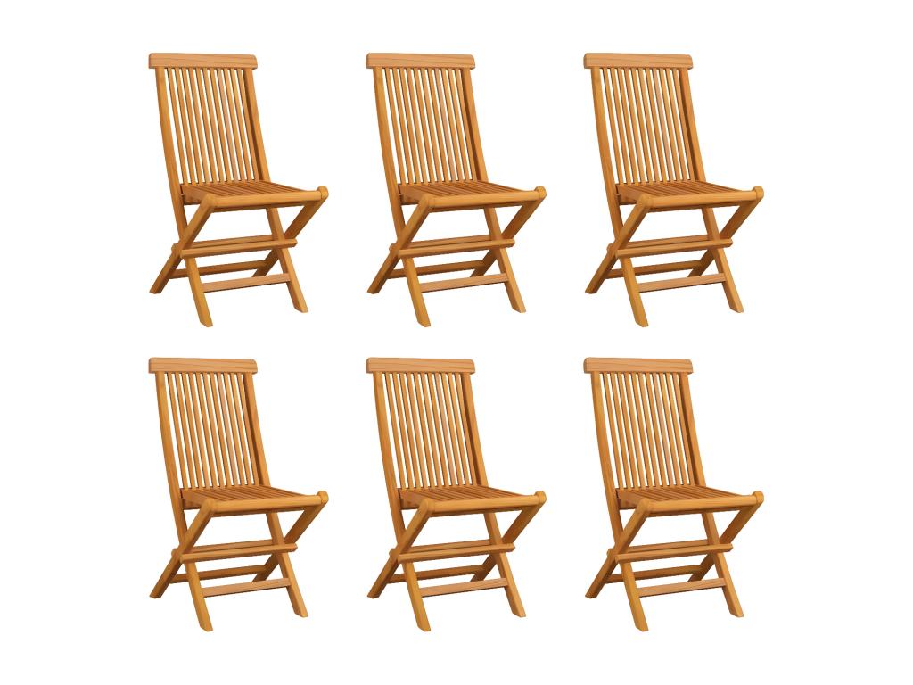 Chaises pliables de jardin 6 pièces Bois de teck solide AWYW06461