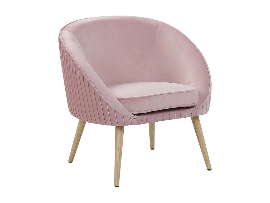 Fauteuil Dekonao Velours Rose VKEJ32617