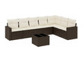 Salon de jardin 8 pcs avec coussins marron résine tressée AUNJ75933
