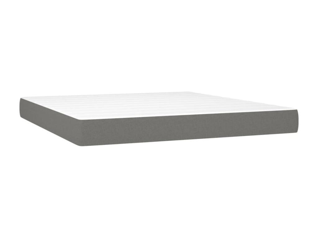 Sommier tapissier et matelas et LED Gris foncé 180x200 cm Tissu MCSO78342