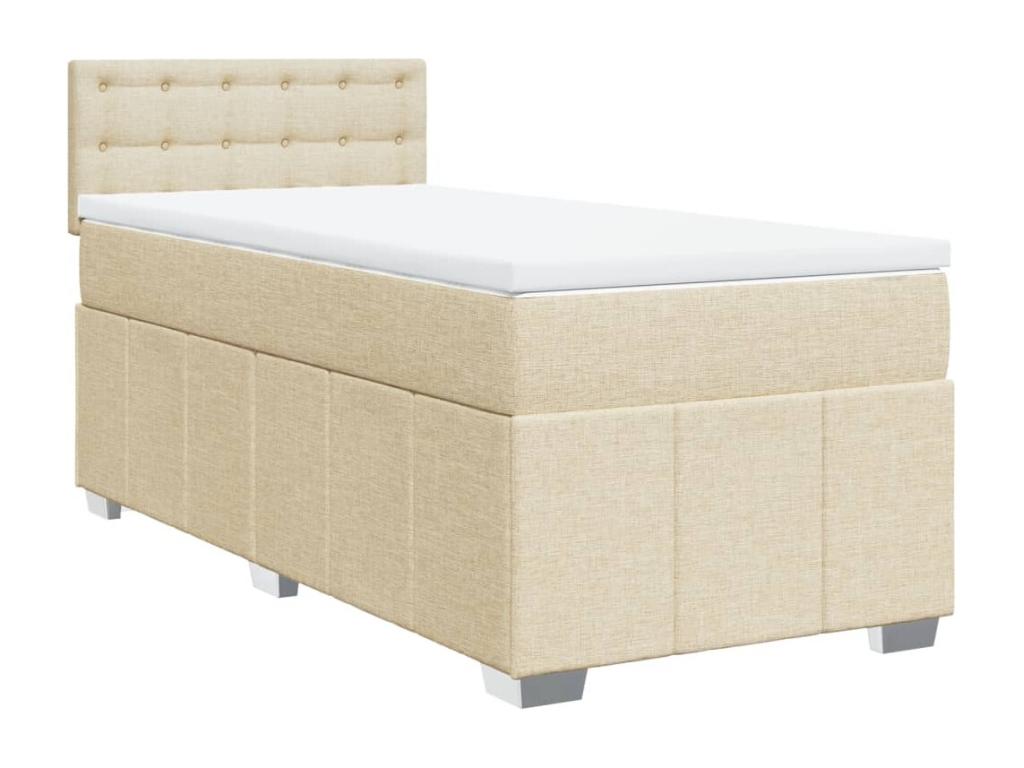 Sommier à Dekonao de lit avec matelas Crème 90x200 cm Tissu BUJC98424