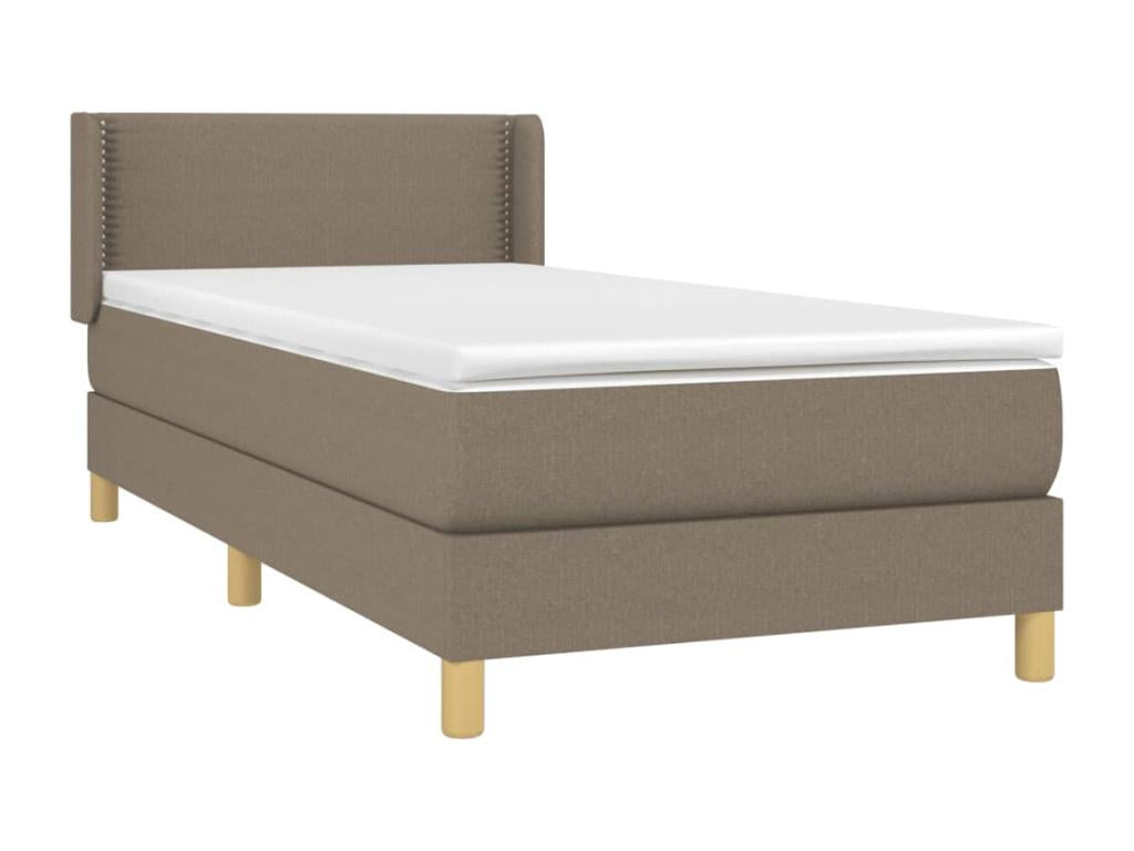 Lit à sommier tapissier avec matelas Ligniva 100x200 cm Tissu RLBP24311