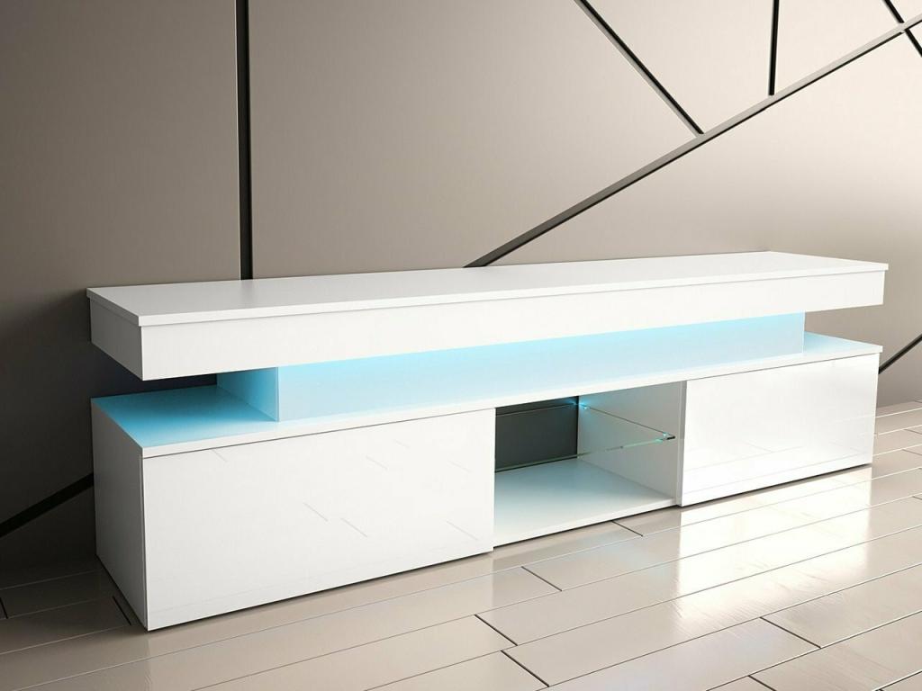 Meuble TV Dekonao N103 Blanc - Blanc brillant 190x54x39cm LHQE01714
