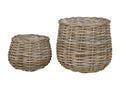 Lot de 2 Paniers Décoratifs de Rangement Dekonao Marron 38x38x34 cm Dekonao AIWS54223