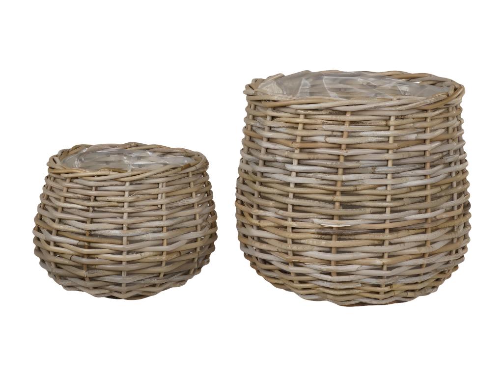 Lot de 2 Paniers Décoratifs de Rangement Dekonao Marron 38x38x34 cm Dekonao AIWS54223