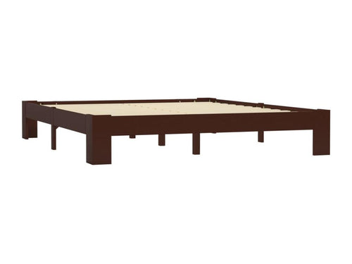 Cadre de lit Marron foncé Bois de pin massif 160x200 cm TYXE83191