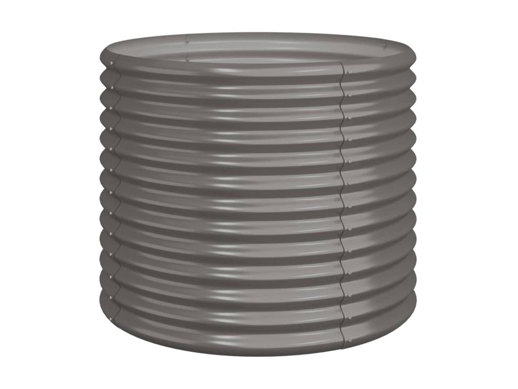 Jardinière de jardin Acier enduit de poudre 80x80x68 Gris TRAX34324