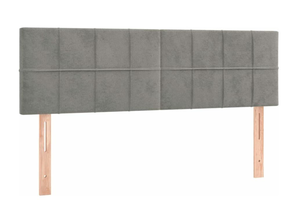 Tête de lit à LED Gris clair 144x5x78/88 cm Velours XUIR76189