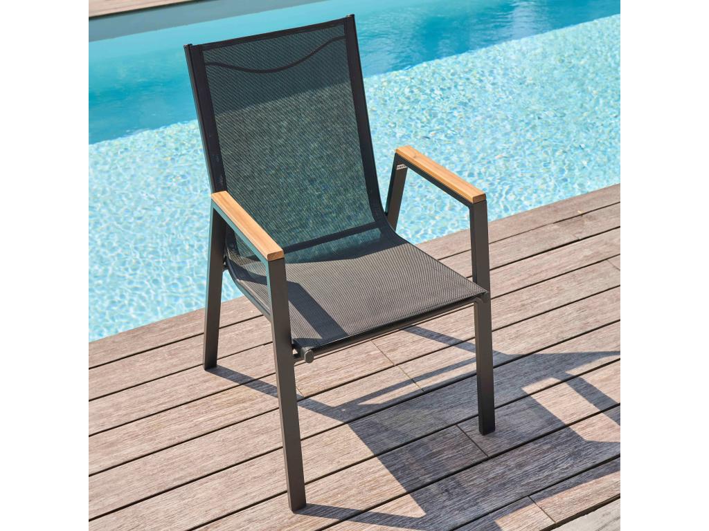 Table de jardin en Dekonao et aluminium avec 10 fauteuils EIVX06315