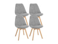 Lot de 4 Chaise de salle à manger - Dekonao / Bois - Gris clair - Dekonao KDSP93459