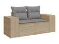 Salon de jardin avec coussins 9 pcs beige résine tressée VAKO50825