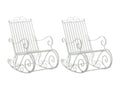 Lot de 2 Fauteuils à bascule - Métal / Métal - Blanc - Dekonao CMGW60906