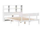 Lit bibliothèque sans matelas blanc 160x200 cm bois pin massif IEPY81740