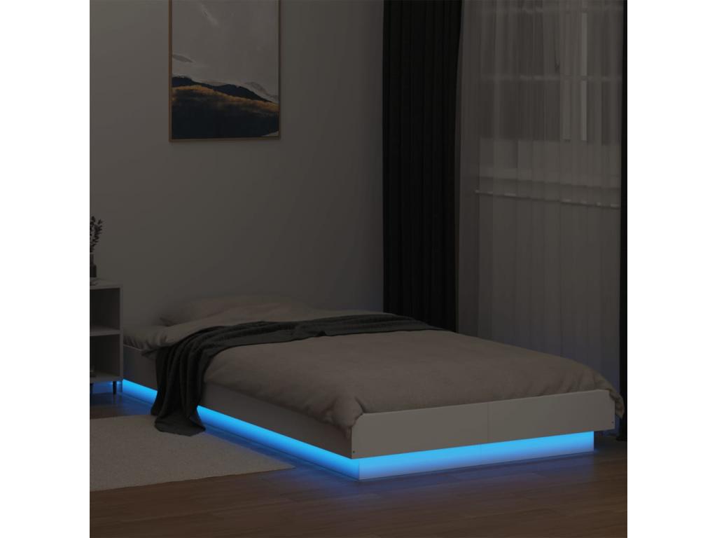 Cadre de lit avec Dekonaoères LED sans matelas blanc 90x190 cm NKNX86364