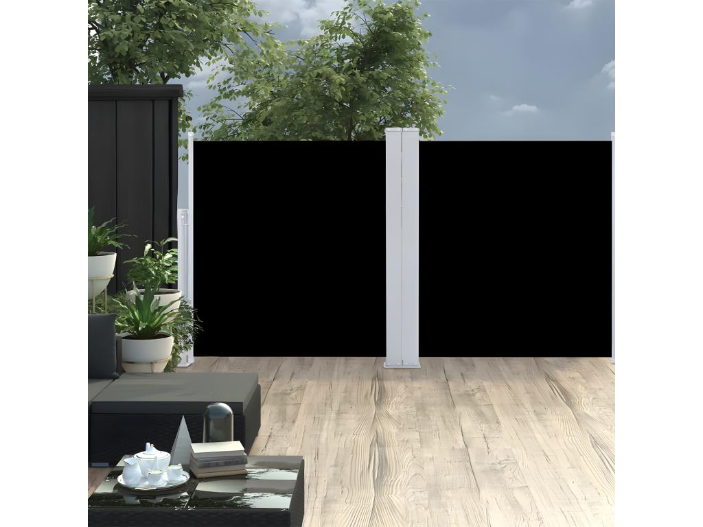 Auvent latéral rétractable Noir 100x600 cm GQQA90703