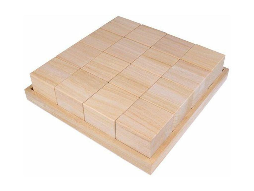 2 plateaux et 32 ​​cubes en bois - 26,5x26,5x6,5 cm QWPA81676