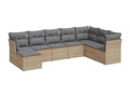Salon de jardin avec coussins 8 pcs beige résine tressée FLDT37972
