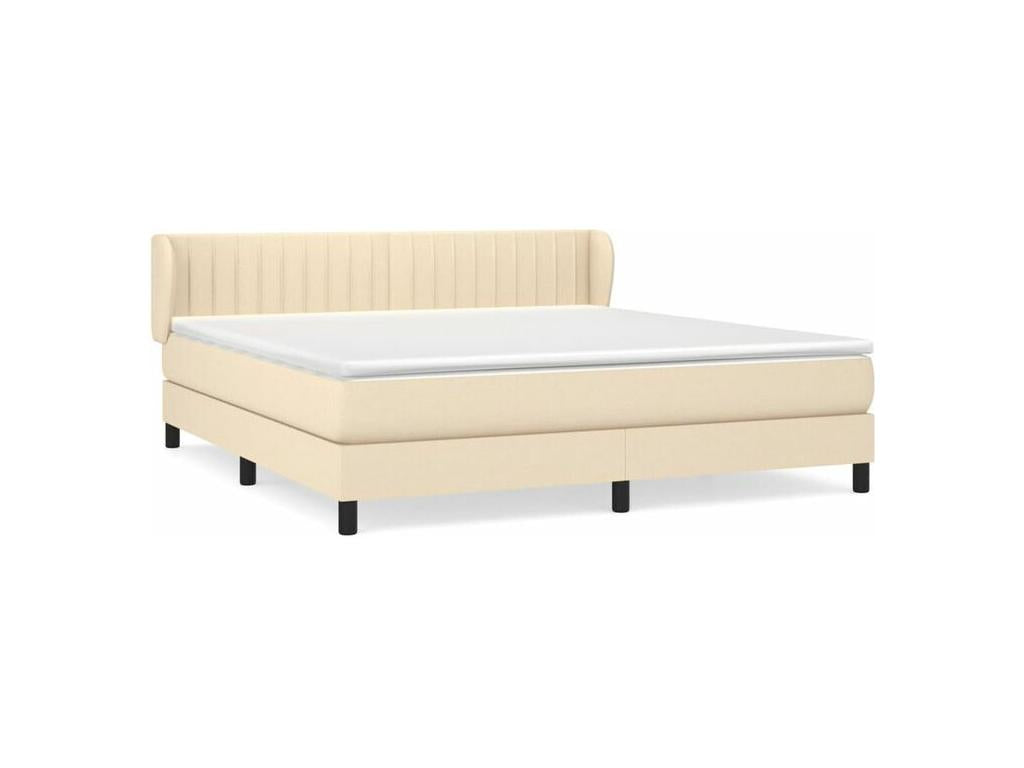 Sommier à Dekonao de lit avec matelas Crème 160x200 Tissu YOKA61851