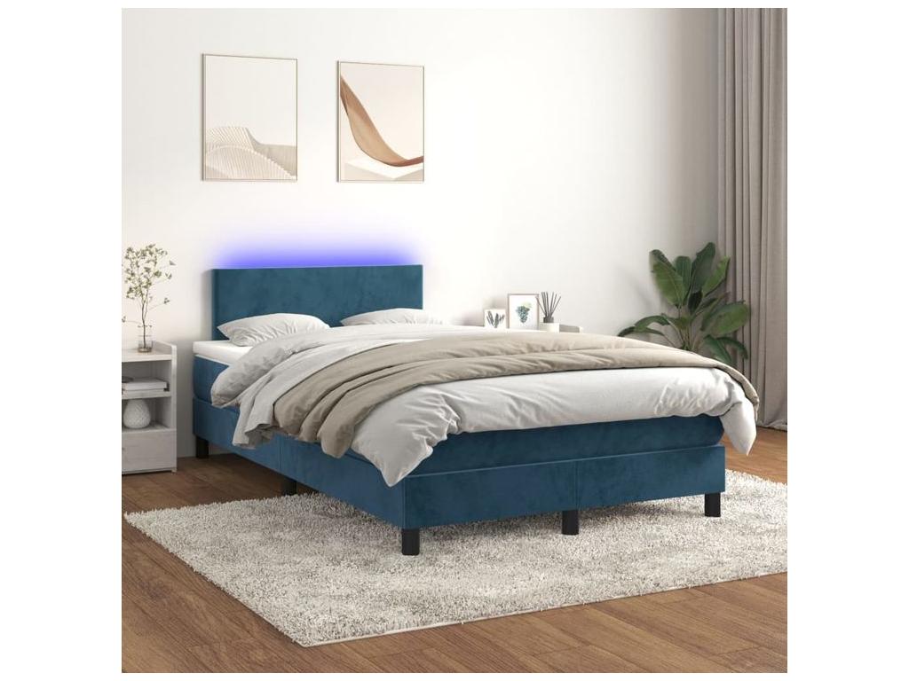 Sommier à Dekonao de lit avec matelas LED Bleu foncé 120x200 RYBU81047