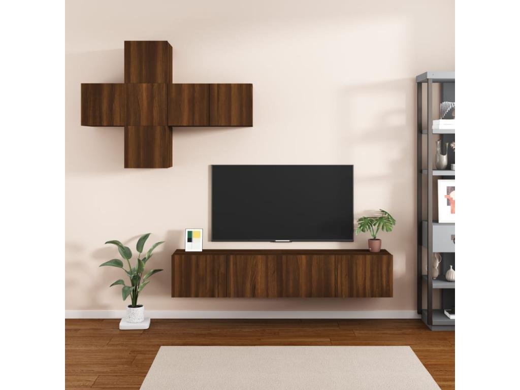 Ensemble de meubles TV 7 pièces Chêne marron Bois d'ingénierie GJVS86399